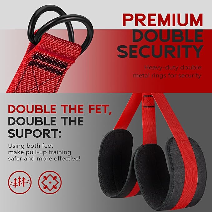 Pull Up Assistance Bands, Adjustable Heavy Duty Resistance Band for Pull Up, 3 Pull Up Bands, Comfortable Fabric Feet/Knee Rest, Assistance Bands for Pull-Up, Home Fitness, Body Stretching