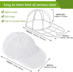 Eiito Hat Washer Cage Hats Cleaner, Hat Washer for baseball caps for Washing Machine or Dishwasher, Ball Cap Washer Frame for Flat & Curved Hats.2-Pack White