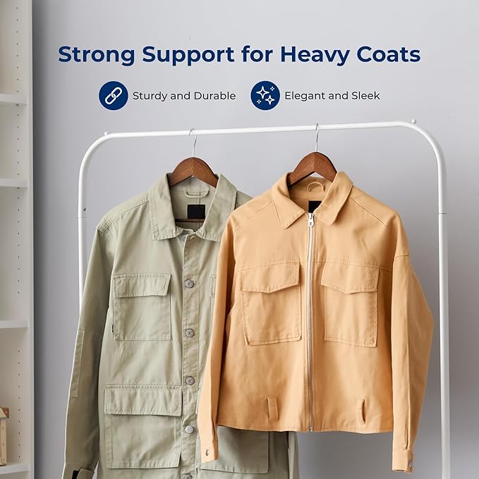 SereneLife 10-Pack Vintage Wooden Suit Hangers – Premium Solid Wood Coat Hangers with 360° Swivel Hook & Notches – Heavy-Duty, Space-Saving Design for Shirts, Jackets, Dresses & More
