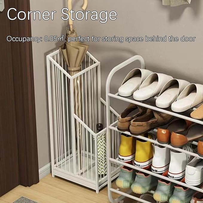 Indoor Metal Umbrella Stand，Umbrella Storage，Tall Metal Standing Umbrella Holder，Umbrella Holder for entryway，for Hotel，Offices，Home，Commercial(Black,40 * 25 * 62cm/16 * 8 * 24.4in)