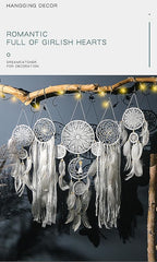 5 Pack Moon Phase Dreamcatcher Set Boho Wall Decor, Boho Macrame Wall Hanging Dream Catchers, for Home, Bedroom, Living Room, Witchy Gifts (Black)