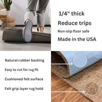 KOECKRITZ RugLock 8' x 10' Rug Pad – Non-Slip Felt & Rubber Dual Surface Rug Gripper, 0.345" Thick Cushion, Strong Grip Floor Protection, Safe for All Floors