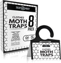 Clothing Moth Traps - 8 Pack - Non Toxic Moth Traps for Clothes with Pheromone Attractant - Odorless Sticky Trap for Closet, Carpets