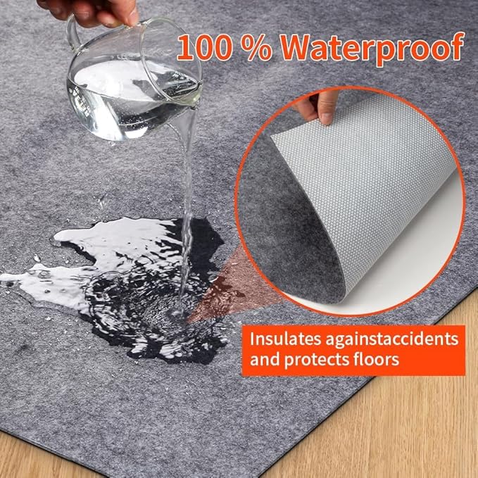 Non-Slip Rug Pads 1/4” Thick, 2x3Ft Waterproof Rugs Non Skid Rug Pad for All Floors and Finishes Durable Hardwood Floor Protective Felt Keeps Rugs in Place, Safe and Secure