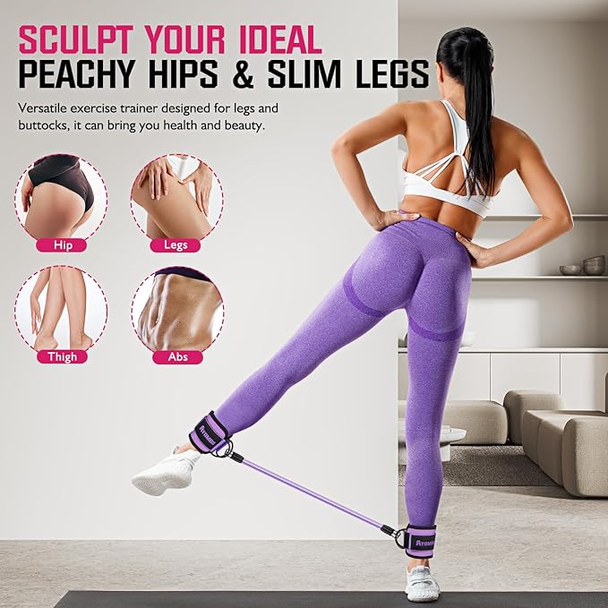 Ankle Resistance Bands with Cuffs, Home Gym Workout Equipment, Lifting Glute Butt Exercise Equipment for Women, Ankle Weights Fitness Set, Leg Booty Equipment for Training Perfect Body Shape