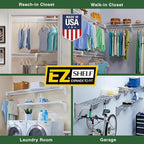 DIY Expandable Closet Shelf (NO Hanging Rod) Easy to Install to 2 Sidewalls