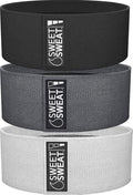 Sweet Sweat Hip Bands with 3 Levels of Resistance | Non-Slip Fabric Booty Bands for Squats & Lunges | Includes Free Mesh Carrying Bag