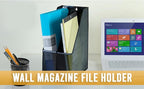 YBM HOME Steel Mesh Wall Magazine File Holder for Home & Office Organization, Serves as a Magazine Rack, Desk Organizer, Letter and Mail Bin, Holds Up to 20 Magazines - 4-Pack Silver, 1111-4