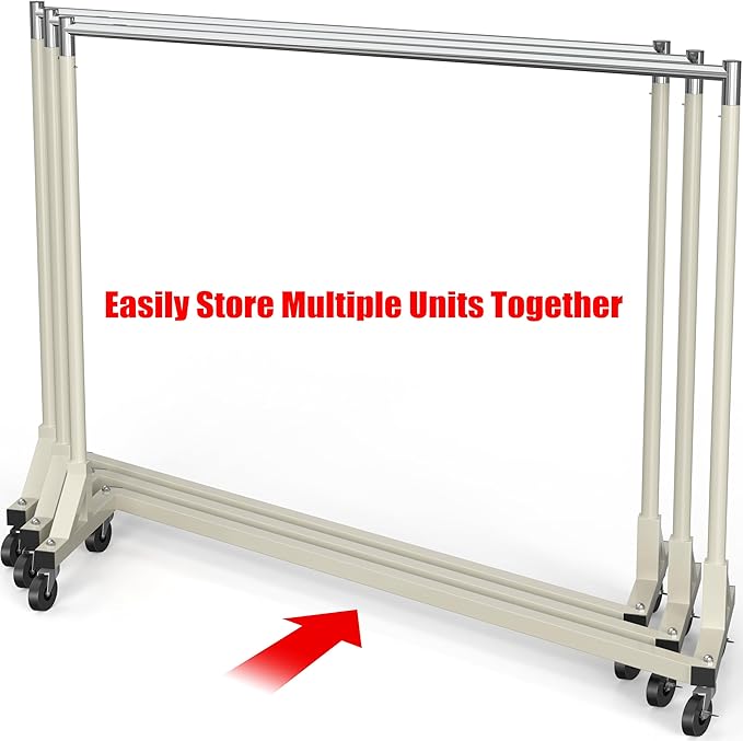 Simple Houseware Industrial Grade Z-Base Garment Rack, 500lb Load with 63 Inches Extra Long Bar, Gray