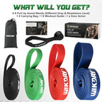 Resistance Bands for Working Out, Exercise Bands, Workout Bands, Pull Up Assistance Bands for Body Stretching Training Physical Therapy Muscle Training for Men & Women