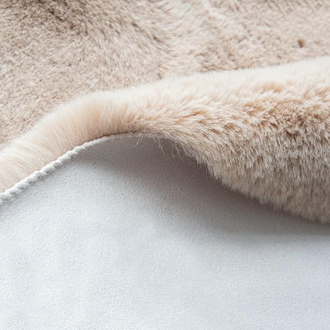 Camel Shaggy Washable Rug 2x10 Runner Rug for Living Room Plush Faux Rabbit Fluffy Fur Rugs for Hallway Nursery Rugs Home Décor