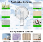 Wreath Hanger, Heavy Duty Suction Cup Hooks for Front Door, Plastic Clear Hooks for Halloween Christmas Wreaths, Welcome Sign, Glass Door, Tile Wall