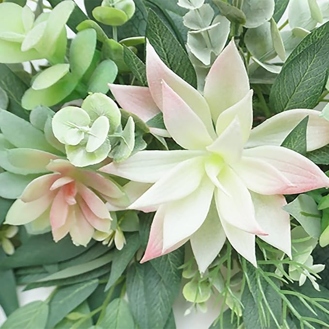 CDQL Artificial Succulents Swag Decorative Swag,Green Leaves Wedding Arch,Greenery Swag,Farmhouse Wedding Arch Flower,Table Centerpieces Wall Decor (1)