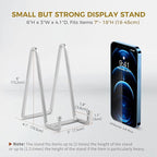 Plate Holder Easel Display Stand - 6 inch Metal Plate Stands for Display - Tabletop Picture Stand - Silver Iron Easels for Display Pictures | Photo Frames | Book | Decorative Plates | Plaque - 4 Pack