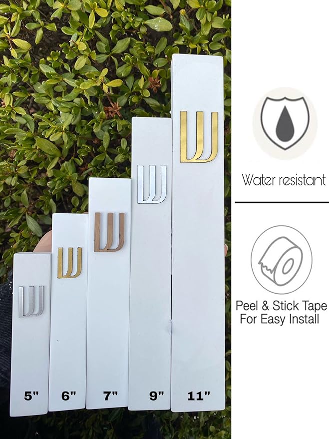 A&S Mezuzot Modern Concrete Mezuzah Case with Scroll, Easy Peel and Stick Mezuza (White+ Silver Shin, 5 Inches)