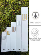 A&S Mezuzot Modern Concrete Mezuzah Case with Scroll, Easy Peel and Stick Mezuza (White+ Silver Shin, 11 Inches)