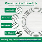 5-Pack 14 Inch Wire Wreath Frame – Round Metal Wreath Form with Ring Design for DIY Crafts, Floral Projects, and Home Decor – Dark Green Wire Frame for Christmas Holiday & Weddings