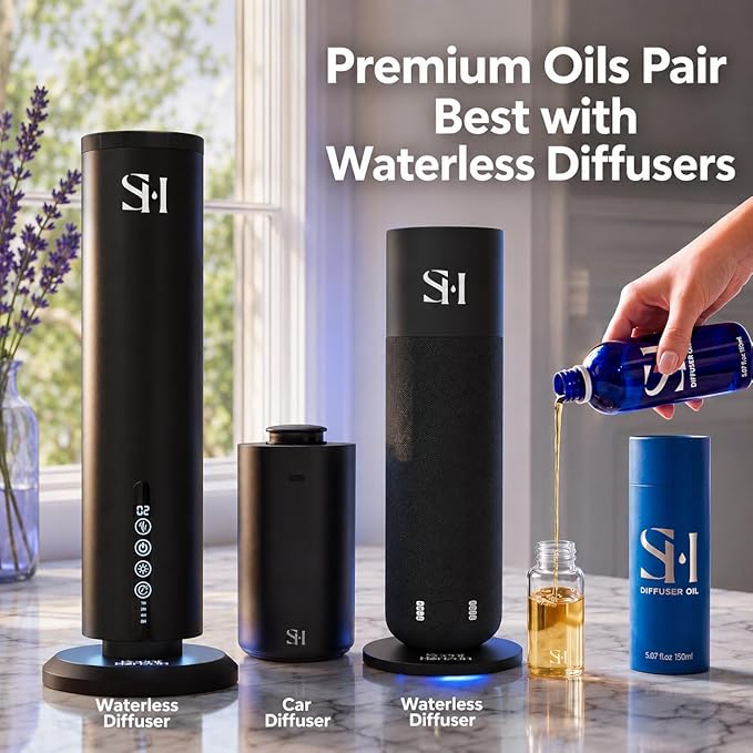 Sandalwood SW08 Hotel Scent Diffuser Oil | 5.07 Fl oz (150 ml) - Waterless Diffuser Oil Refill & Highly Concentrated Fragrance Oil, Diffuser Oil Scents Luxury, Hotel Oil Diffuser