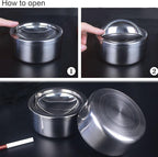 hanlongyu Outdoor Ashtray with Lid, Flip Top Stainless Steel Ash Tray, Metal Windproof Cigarette Ashtrays for Indoor or Outdoor Use, Desktop Smoking Ashtray Office Patio Home Decor