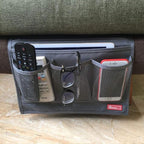 Bedside Storage Organizer with Pockets, Bedside Caddy, Table Cabinet Storage Organizer, TV Remote Control, Phones, Magazines, Tablets, Accessories, Grey
