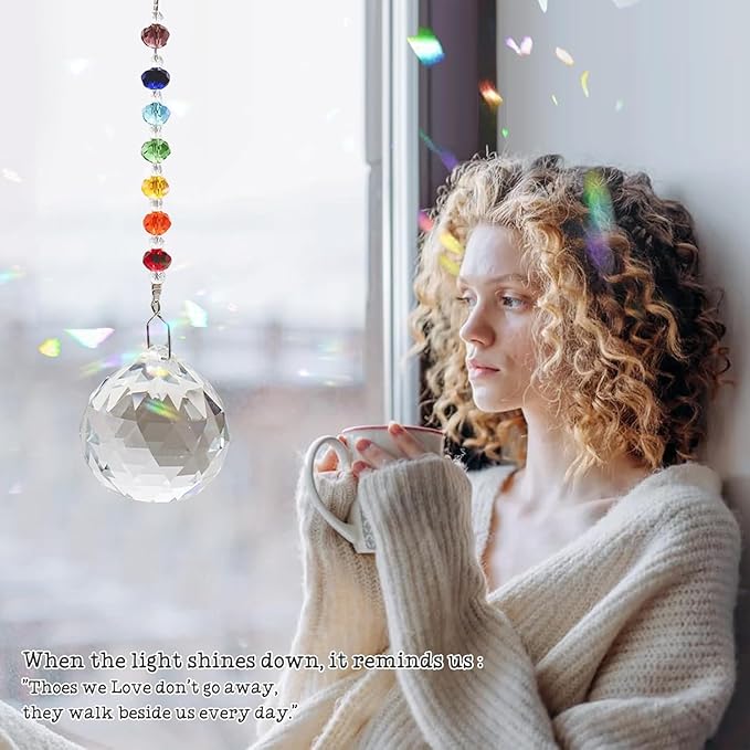 Sympathy Gifts for Loss of Loved One, Crystal Sun Catcher Rainbow Maker, Condolence Memorial for Loss of Mom Dad Dog (Brother)