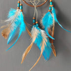 Dream Catchers for Cars Rear View Mirror, Small Feather Dream Catcher Wall Hanging Car Deco Car Charm Ornament (1.1 Blue)