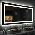 LOAAO 50"X30" LED Bathroom Mirror with Lights, Anti-Fog, Dimmable, RGB Backlit + Front Lighted, Bathroom Vanity Mirror for Wall, Memory Function