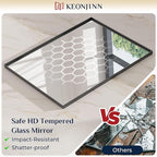 Keonjinn Black Bathoom Mirror 55 x 30 Inch, Large Rectangle Vanity Wall Mirror for Over Sink, Metal Framed Rectangular Mirrors, Brushed Black Modern Farmhouse Mirrors