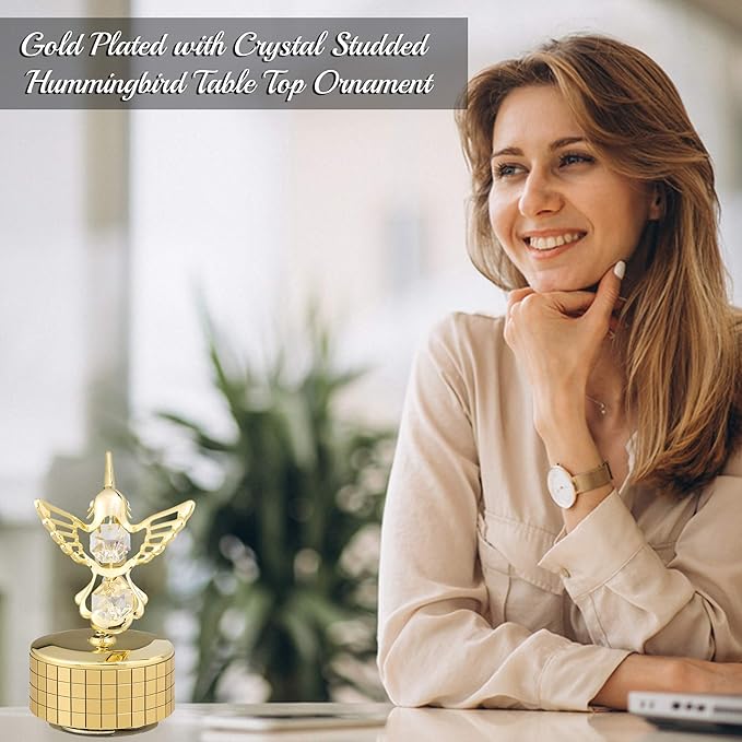 Matashi Valentine's Day Gift for Women - Swan Lake Wind-Up Music Box with 24K Gold Plated Crystal Studded Piano Figurine - Tabletop Showpiece for Home, Office, Living Room for Her