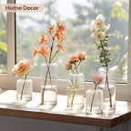 ComSaf Small Flower Vase Set of 15, Glass Bud Vases in Bulk, Clear Vases for Flower, Decor Centerpiece for Bathroom, Decorative Vases for House Warming, Valentines' Day, Mother's Day, Thanksgiving Day