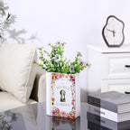 Ceramic Book Vase, Book Vase for Flowers, Ceramic Book Shaped Vase, Book Flower Vases White, Large Ceramic Vases for Home, Office, Bedroom, Living Room, Dining Table(Garden)