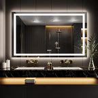LOAAO 66"X40" LED Mirror for Bathroom, Lighted Bathroom Mirror with Lights, Anti-Fog, Dimmable, Memory Function, Clear Reflection