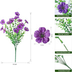 Ivydale Artificial Flowers for Outdoor 24 Bundles Fake Mums UV Resistant Silk Daisy Faux Plants for Outside Planter Home Porch Patio Window Box Decor, 6 Color Mixed