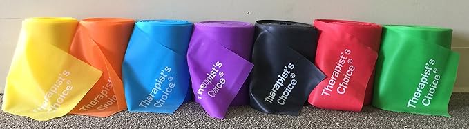 Therapist’s Choice® Professional Non-Latex Resistance Bands for Upper and Lower Body Exercise Workouts, Physical Therapy, Lower Pilates, and Rehab, 25 Yard (75 Feet) Roll Bulk Roll