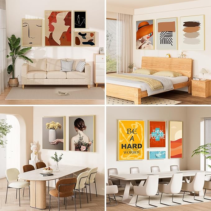 7x10 Aluminum Metal Picture Frame,Tempered Glass Gold Photo Frame 7x10 for Family Photo,Posters,Art,Document to Wall Mount Horizontally or Vertically