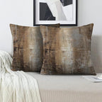 Taupe Abstract Art Artwork Pillow Cover, Gallery Modern Decorative Throw Pillows Cushion Cover for Bedroom Sofa Living Room 18 x 18 Inch Set of 2