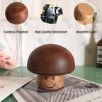 BinkeGG Play (The Sound of Silence) Walnut Mushroom Shaped Clockwork Music Box with Sankyo Musical Movement (65 Tunes Option)