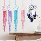 PATIKIL Moon Star Dream Catcher Decor, 39" Boho Dream Catcher Macrame Woven Wall Hanging for Home Decor Bedroom Accessories Cafes Wedding Decoration, Purple