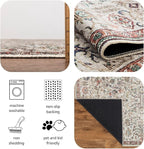 Keen Home Design 2x7 Rug - Machine Washable Runner Rug with Non-Slip Backing, Ideal for Hallway, Entryway, Kitchen, Laundry Room - Vintage, Easy Clean, Durable, Low Pile Rug - (2'6" x 7')
