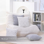 hpuk Decorative Pillow Covers Couch Pillow Covers Throw Pillow Covers for Couch, Sofa, Bed, 17x17 Inch Set of 4 Polyester Farmhouse Pillow Covers, Grey