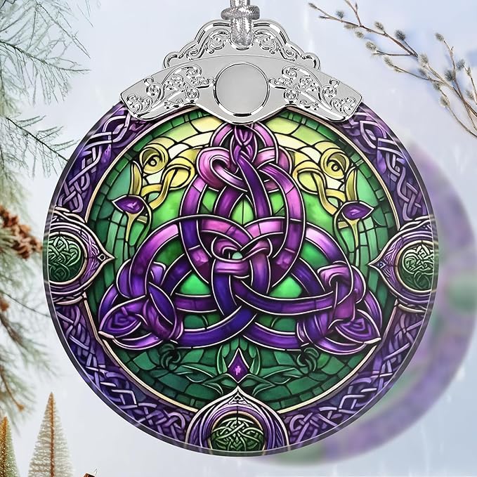 Celtic Knot Stained Glass Ornament - Christmas Ornament - Christmas Decorations for Tree - Holiday Present ldeas - Gift Exchange