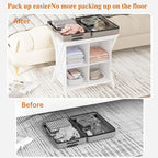 aboxoo Luggage Rack with storage, Guest Room Folding Suitcase Stands, Holds up to 120 lb, Space Saving Suitcase Holders for guest room, Bedroom Hotel, White