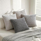 Fancy Homi 4 Packs Decorative Throw Pillow Covers for Living Room Couch Bed, Modern Farmhouse Boho Home Décor Accent Cushion Case, 20" x 20", Grey Series