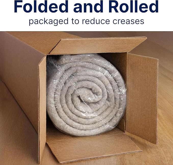 RUGPADUSA - Eco-Plush - 10'x14' - 1/4" Thick - 100% Felt - Premium Cushioned Rug Pad - Available in 3 Thicknesses, Many Custom Sizes