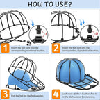 Hat Washer Cage for Baseball Caps Washing Machine Dishwasher Cap Cleaner Frame Washing for Adult Kids Ball Hats (Black-1Pack)
