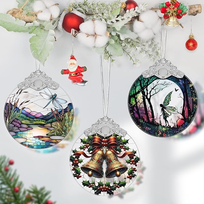 Stained Glass Bell Ornament - Christmas Tree Decorations, Ornaments for Tree, Holiday Gifts