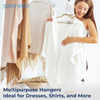 SereneLife 10 Pack Velvet Hangers - Non-Slip with 360° Swivel Hook - Ultra-Thin, Lightweight Velvet Hangers for Shirts, Sweaters, Hoodies, Kids Clothes & Dresses - Space-Saving