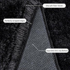 Rugs for Living Room 6x9, Soft Shaggy Modern Shag Black Area Rug for Bedroom, Upgrade Non-Slip Plush Fluffy Carpet for Kids Boys Girls Room Dorm Home Decor Aesthetic
