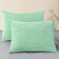 CaliTime Throw Pillow Covers Decorative 20 X 26 Inches Pack of 2 Cozy Chenille Standard Pillow Shams Cases for Couch Sofa Bed Living Room Home Grey Green