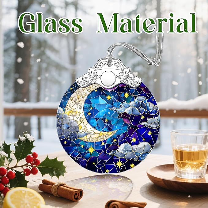 Night Sky Christmas Ornaments: Christmas Tree Ornaments, Holiday Decor for Star and Moon Lover, Stocking Stuffers, Gift Ideas, Xmas Gifts & Gifts for Art Lover